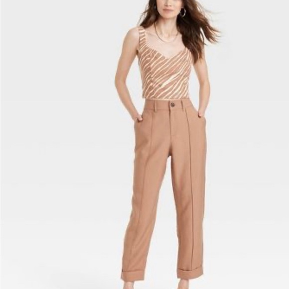 Women's High-Rise Slim Fit Effortless Pintuck Ankle Pants - A New Day™ - Picture 2 of 3